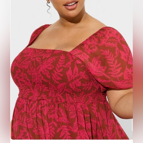 torrid Dresses & Skirts - TORRID Tea Length Smocked Bodice A-Line Dress SIZE 2 XXL 18-20 NWT MAGENTA